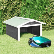 Garaža za robotsku kosilicu 72x87x50 cm sivo-bijela od jelovine