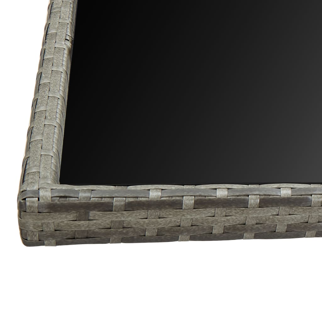 9-dijelni vrtni blagovaonski set od poliratana s jastucima sivi