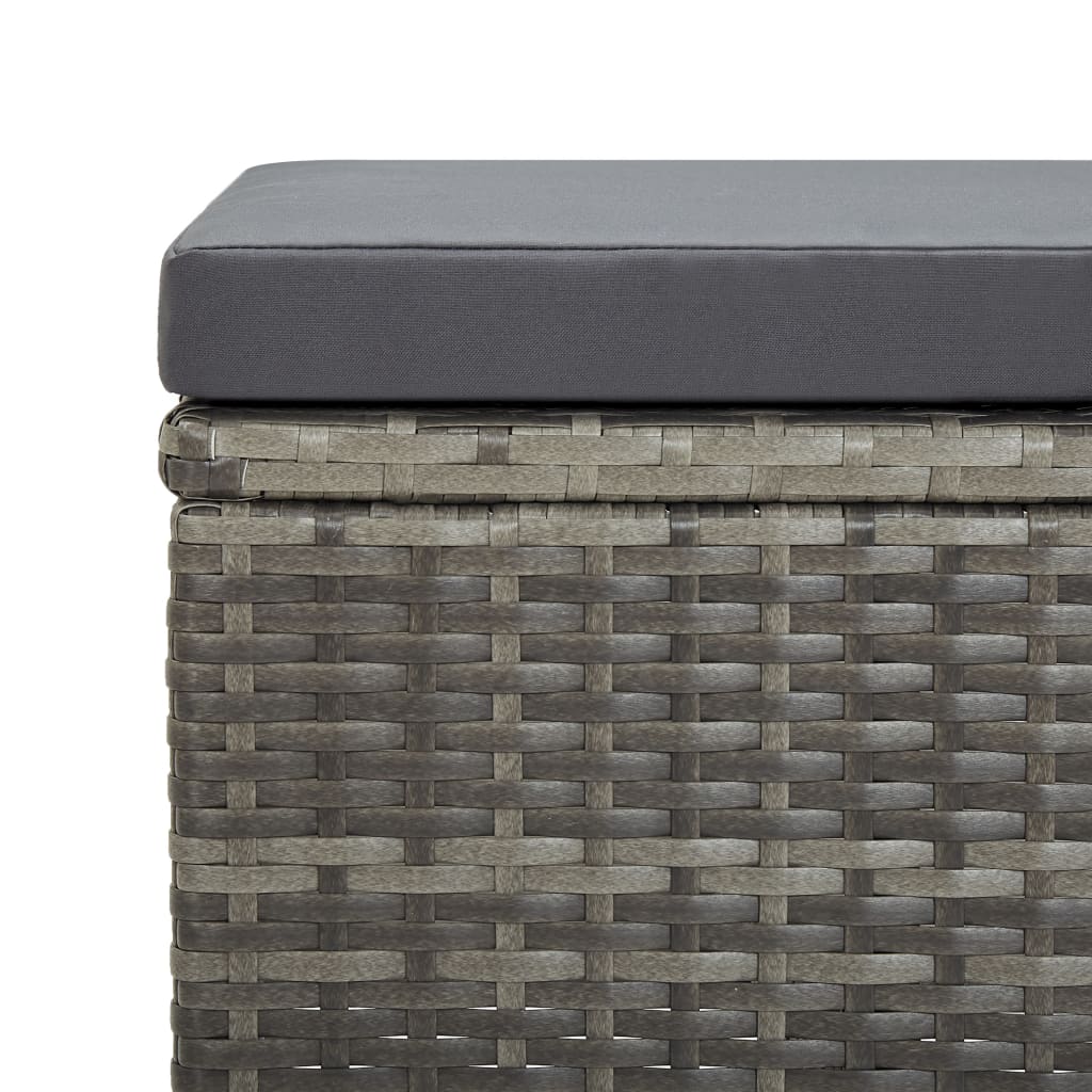 9-dijelni vrtni blagovaonski set od poliratana s jastucima sivi