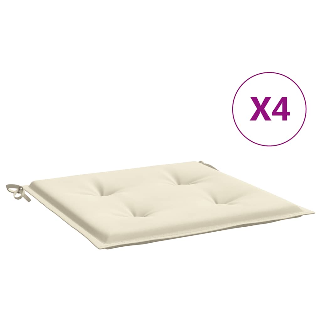 Jastuci za vrtne stolice 4 kom krem 40x40x4 cm od tkanine