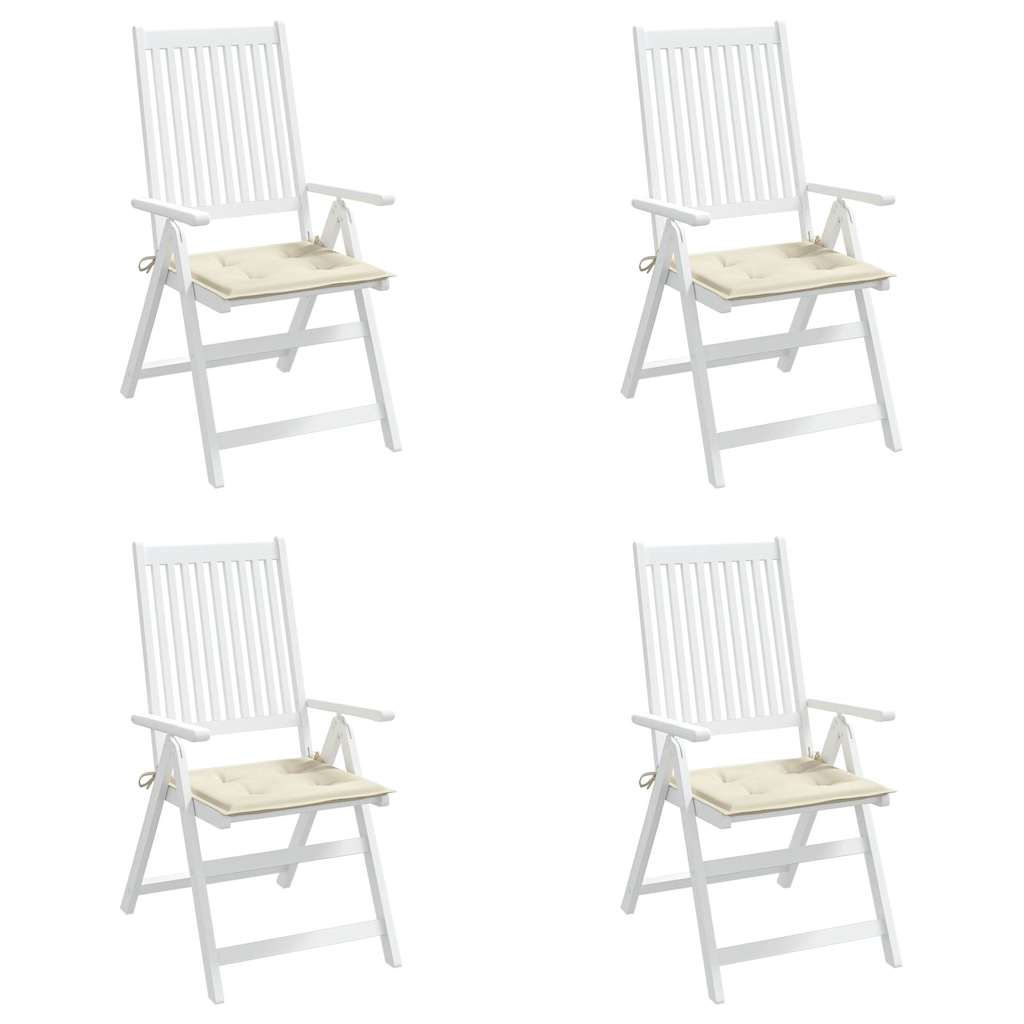 Jastuci za vrtne stolice 4 kom krem 40x40x4 cm od tkanine