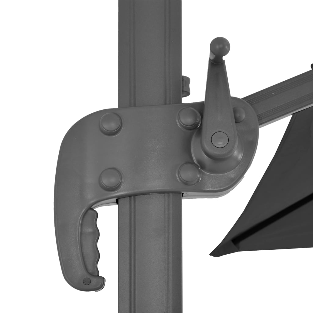 Konzolni vrtni suncobran s aluminijskom šipkom 4x3 m crni