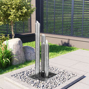 Vrtna fontana srebrna 48 x 34 x 88 cm od nehrđajućeg čelika