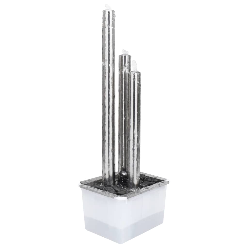 Vrtna fontana srebrna 48 x 34 x 123 cm od nehrđajućeg čelika