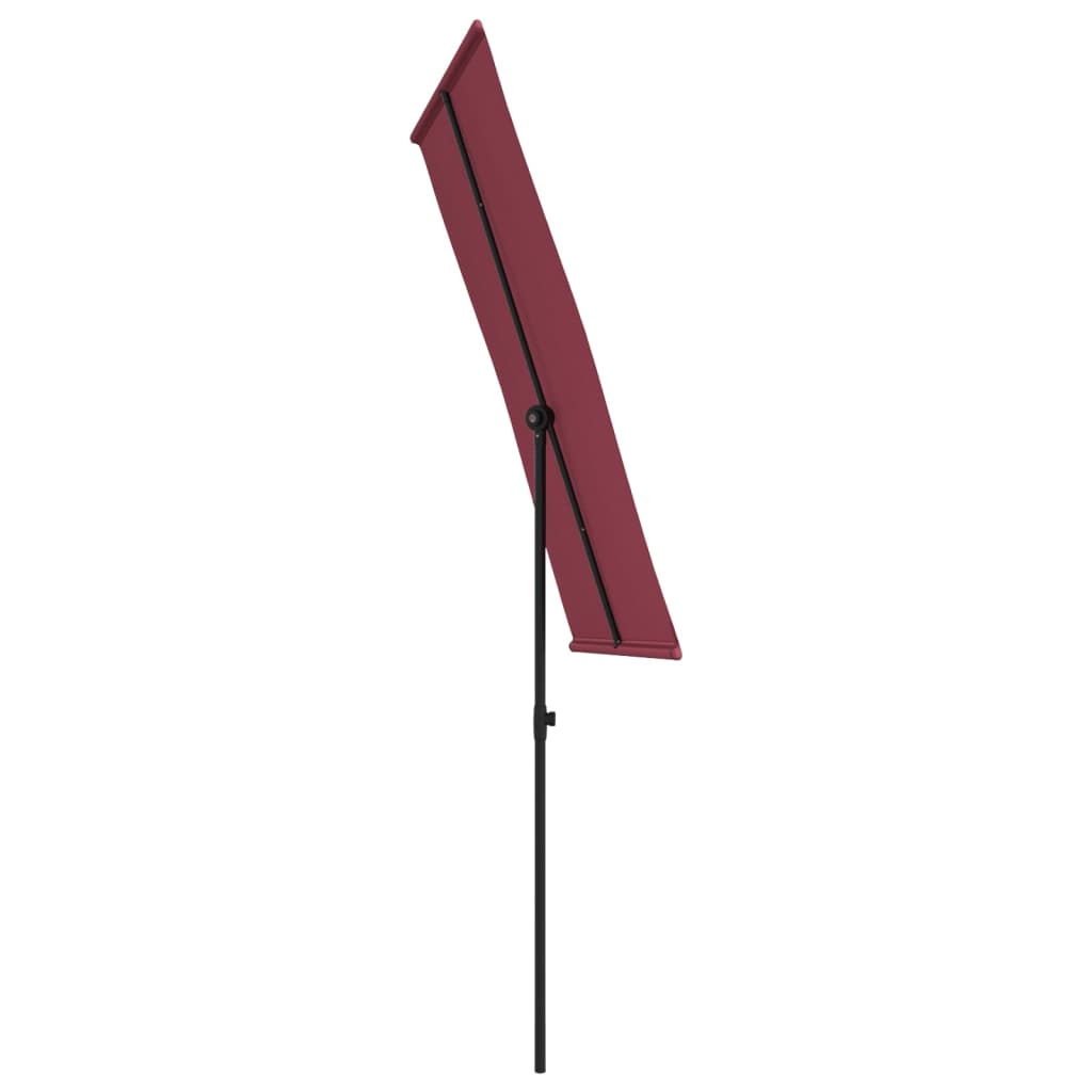 Vrtni suncobran s aluminijskim stupom 180 x 110 cm bordo