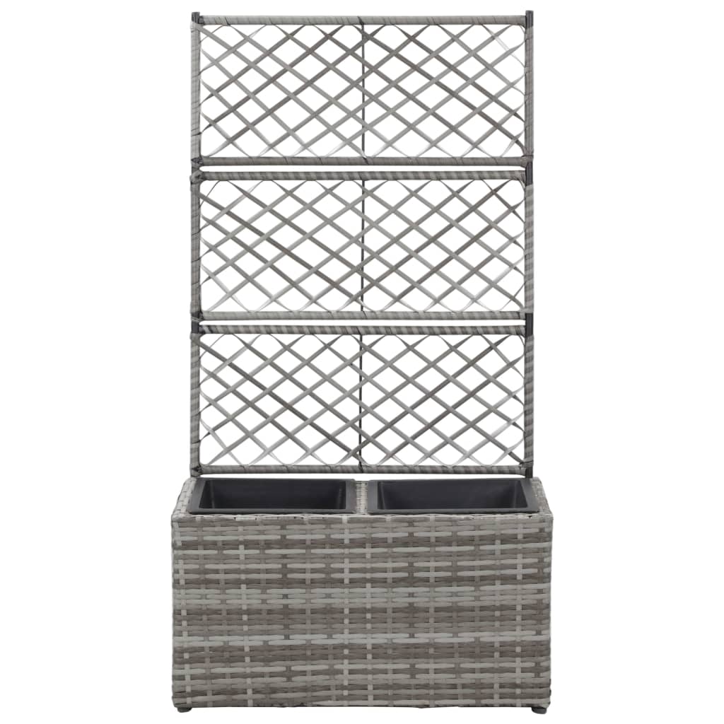 Sadilica s rešetkom i 2 posude 58x30x107 cm od poliratana siva