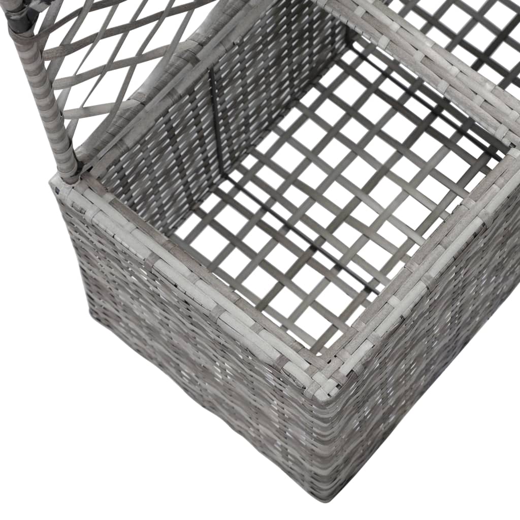 Sadilica s rešetkom i 2 posude 58x30x107 cm od poliratana siva