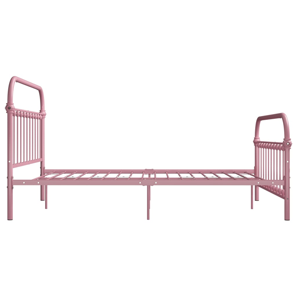 Okvir za krevet ružičasti metalni 160 x 200 cm