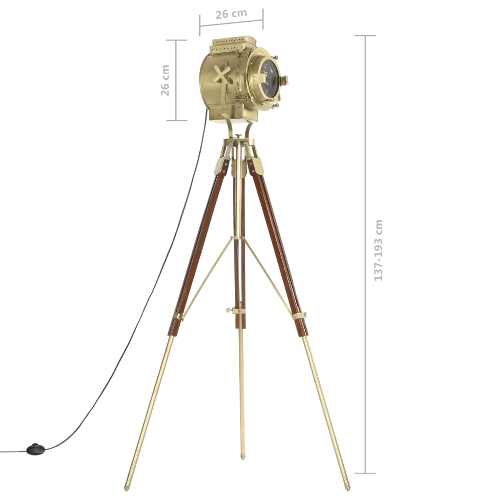 Podna svjetiljka na tronošcu od masivnog drva manga 193 cm