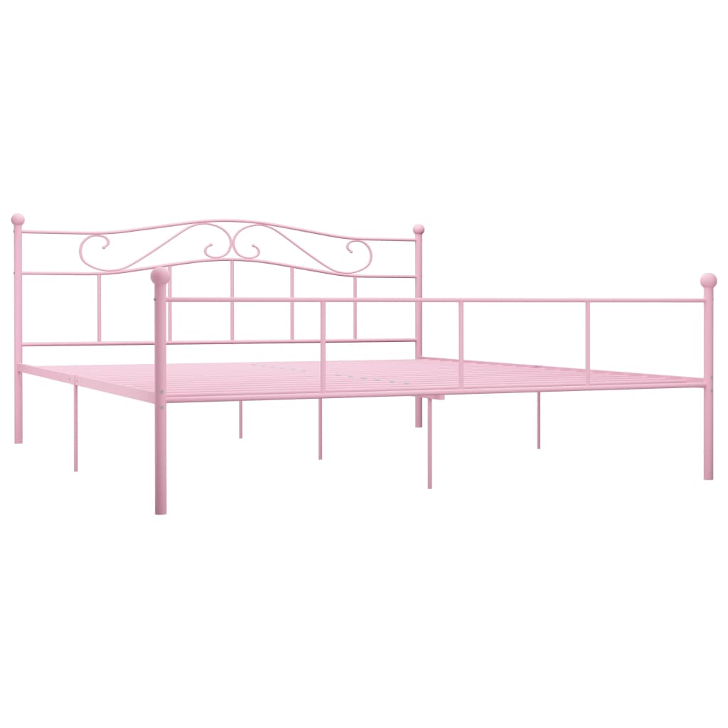Okvir za krevet ružičasti metalni 200 x 200 cm
