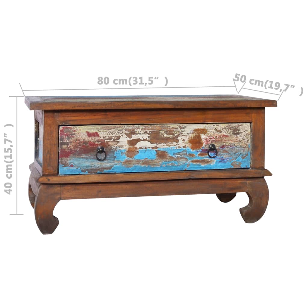 Stolić za kavu 80 x 50 x 40 cm od obnovljene tikovine