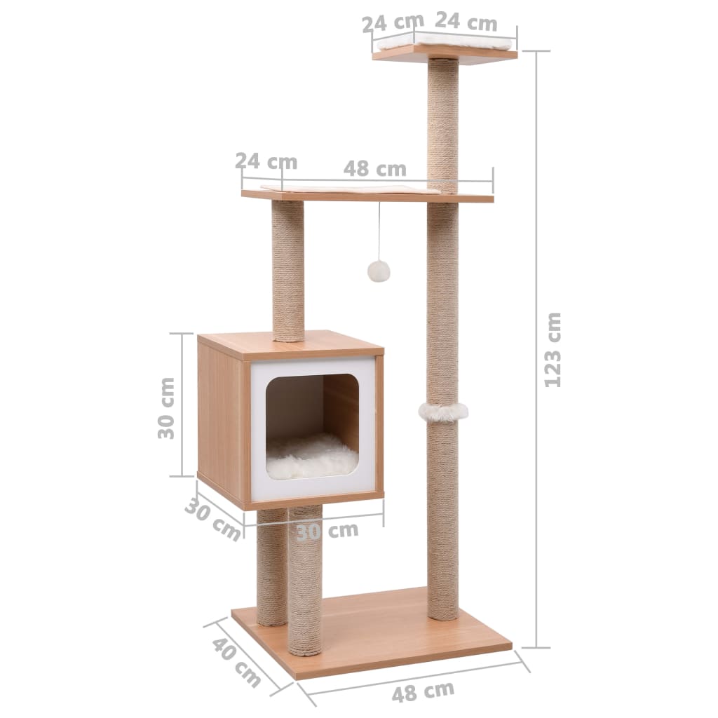 Penjalica za mačke s prostirkom za grebanje od sisala 123 cm