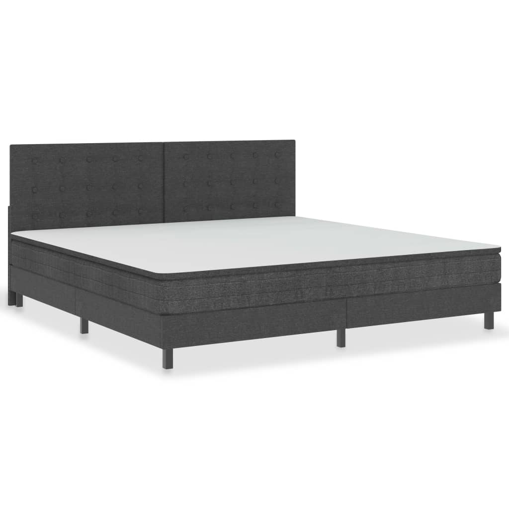 Krevet od tkanine s oprugama tamnosivi 200 x 200 cm