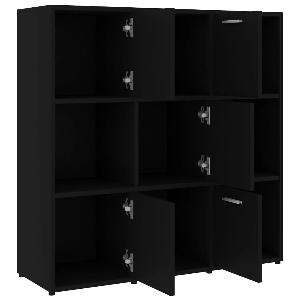 Ormarić za knjige crni 90 x 30 x 90 cm od konstruiranog drva