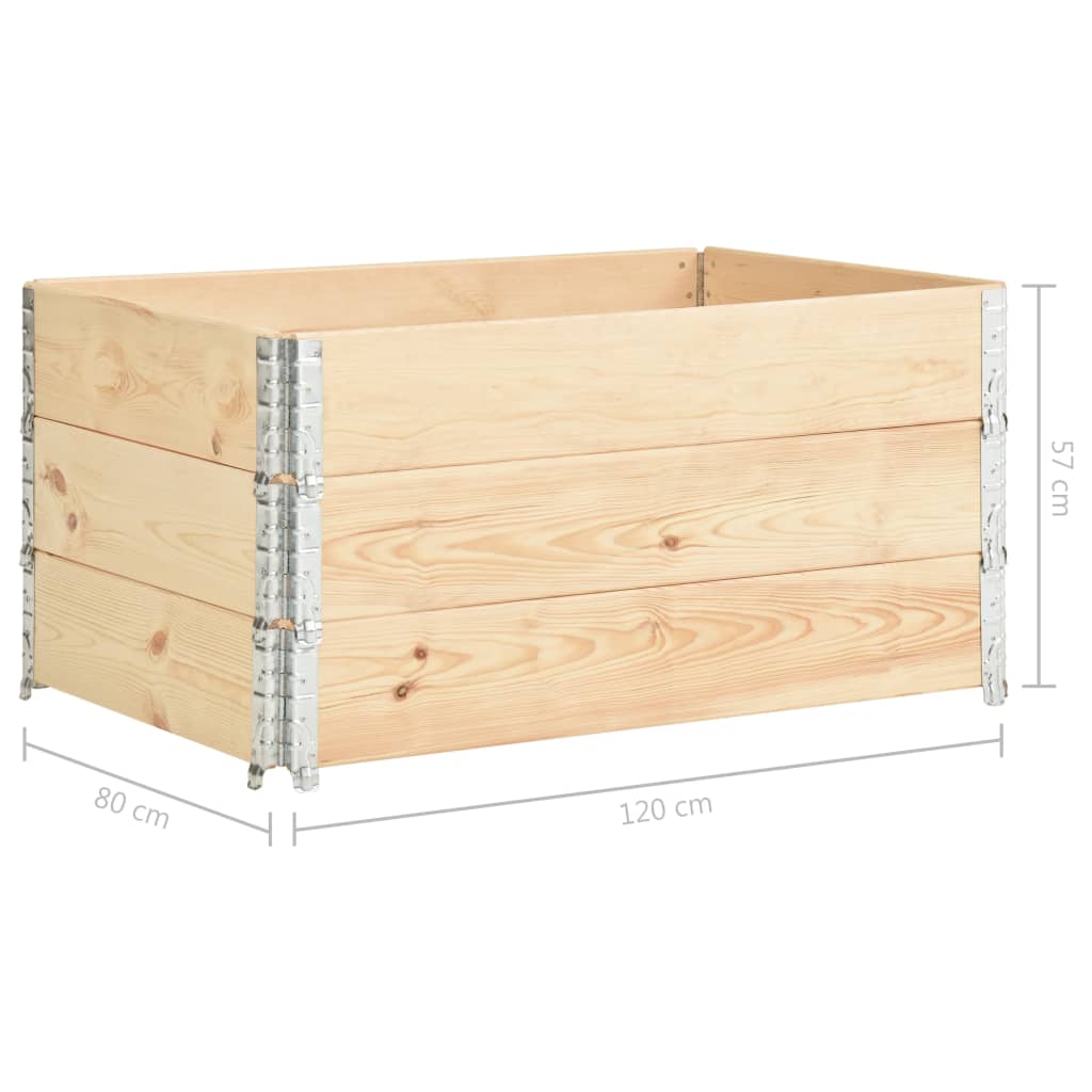 Povišene gredice 3 kom 80 x 120 cm od masivne borovine