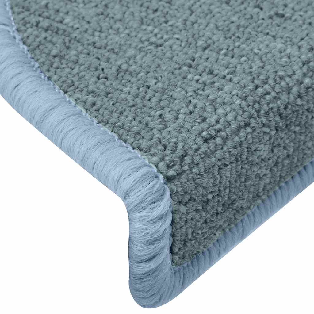 Prostirke za stepenice 15 kom 65x24x4 cm morsko plave poluokrugle velike