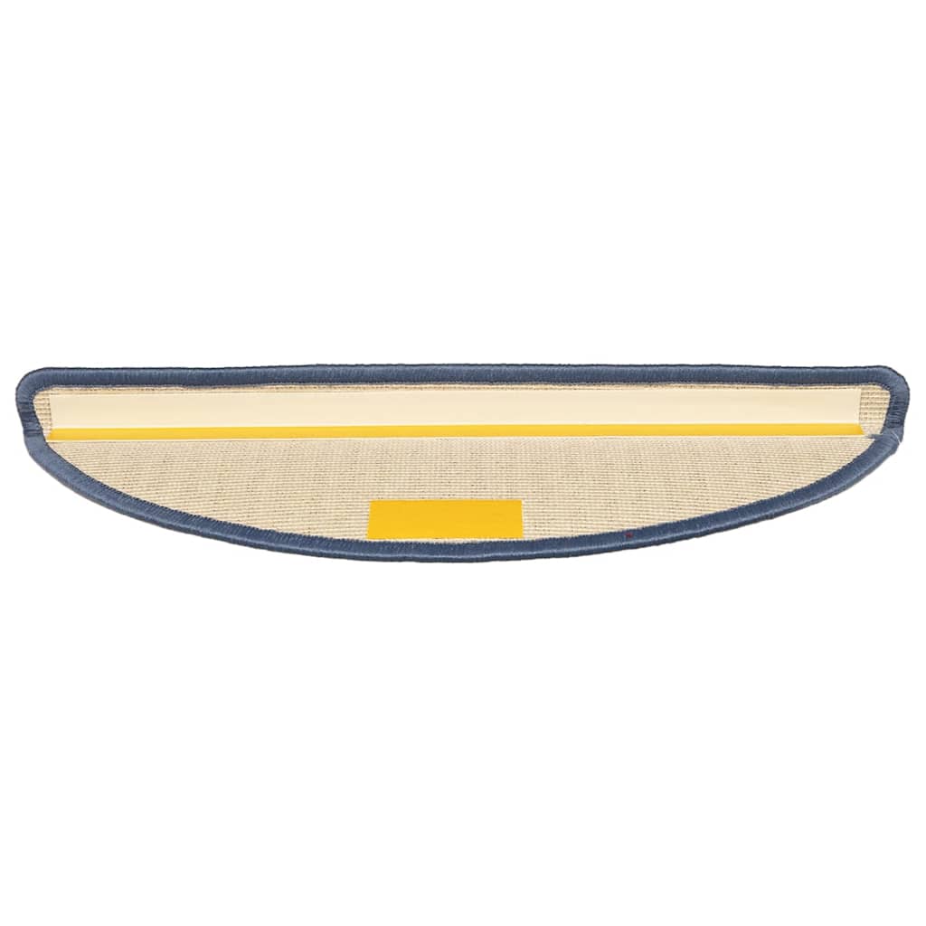 Prostirke za stepenice 15 kom 56x17x3 cm svijetlo sive i plave poluokrugle