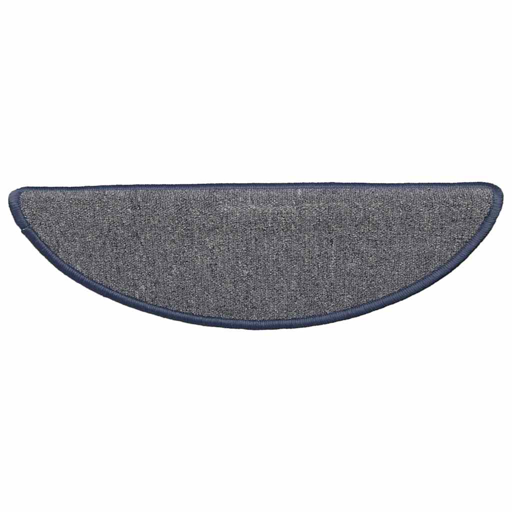 Prostirke za stepenice 15 kom 56x17x3 cm svijetlo sive i plave poluokrugle