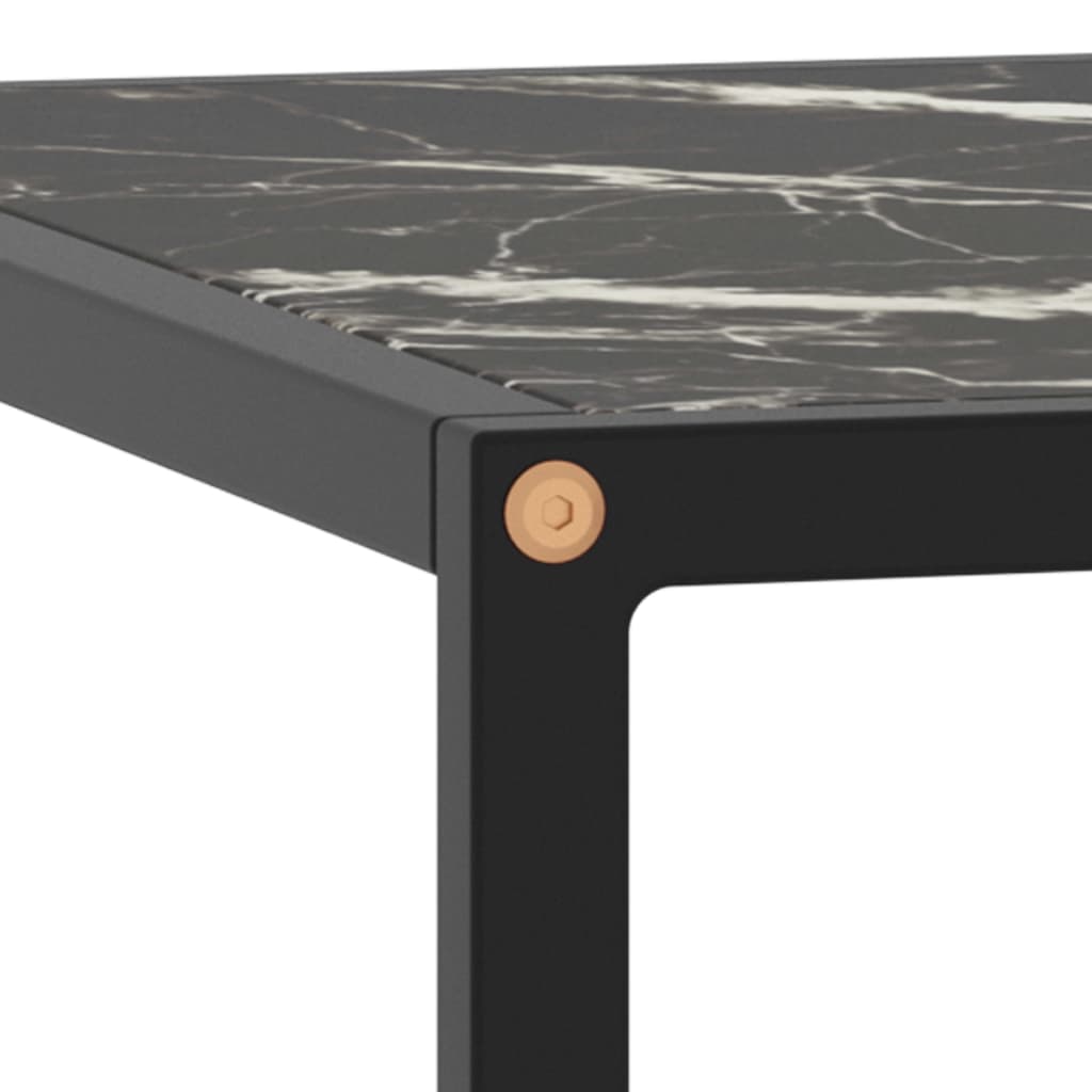 Stolić za kavu crni s crnim mramornim staklom 80 x 80 x 35 cm