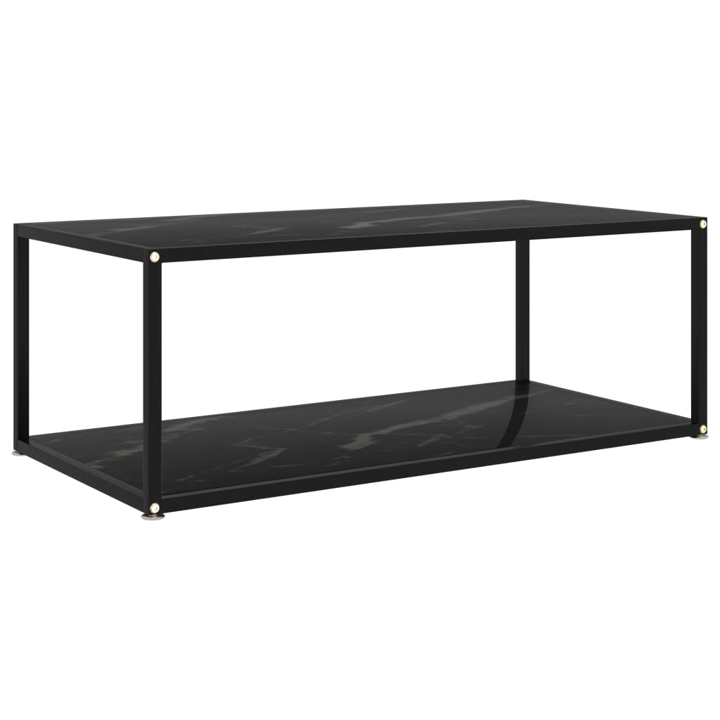 Stolić za kavu crni 100 x 50 x 35 cm od kaljenog stakla