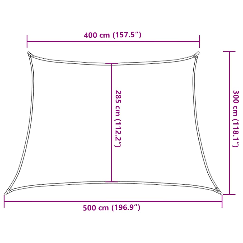 Jedro za zaštitu od sunca 160 g/m² Trapezoidno tamnozeleno 4/5x3 m HDPE