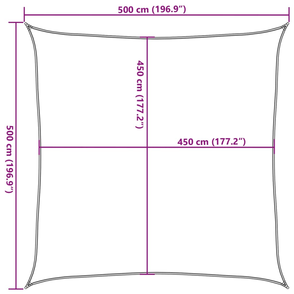 Jedro za zaštitu od sunca 160 g/m² smeđe 5 x 5 m HDPE