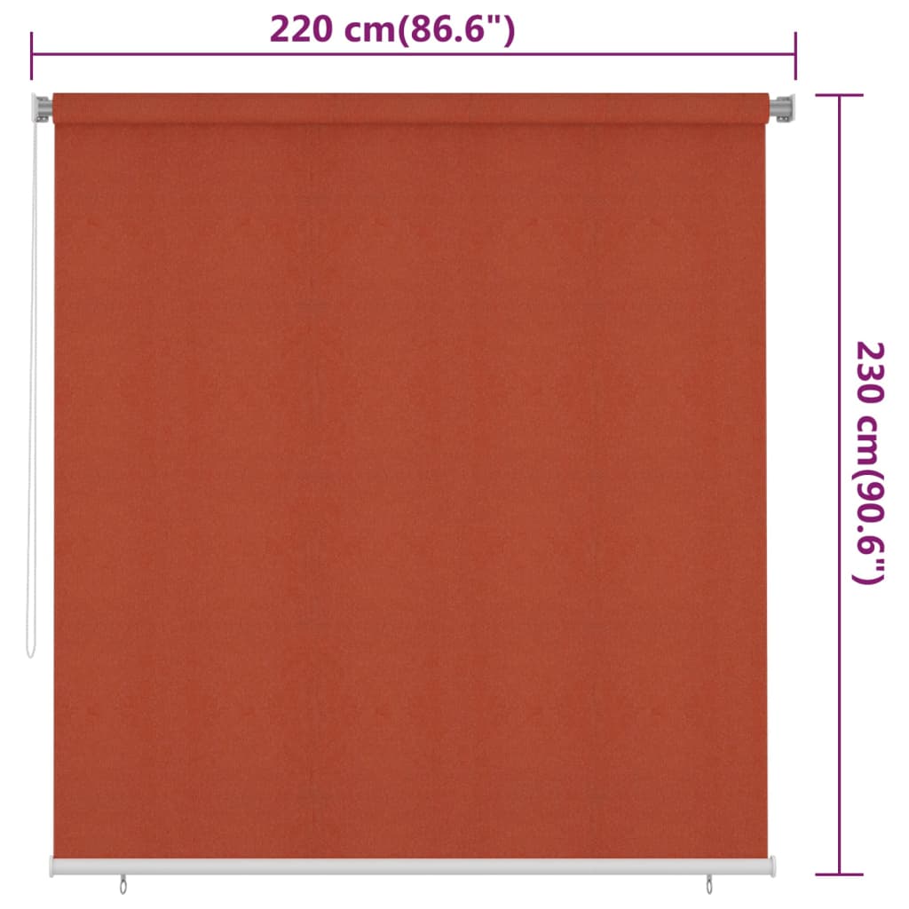 Vanjska roleta za zamračivanje 220 x 230 cm terakota HDPE