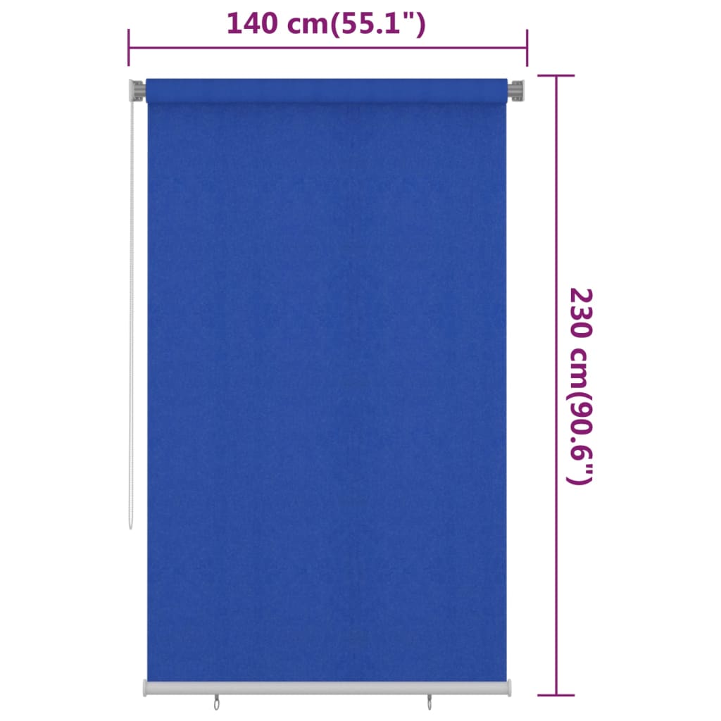Vanjska roleta za zamračivanje 140 x 230 cm plava HDPE