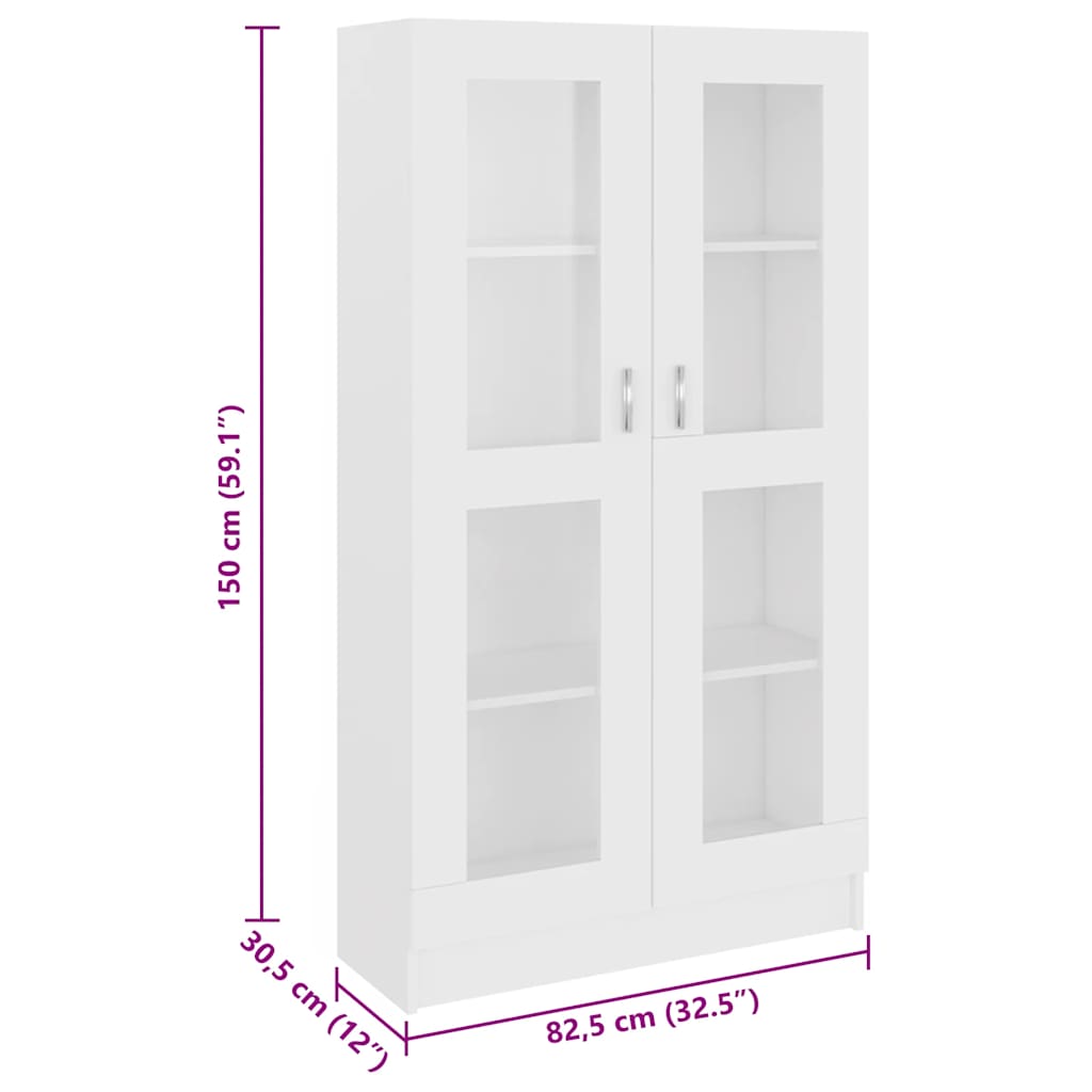 Vitrina bijela 82,5 x 30,5 x 150 cm konstruirano drvo