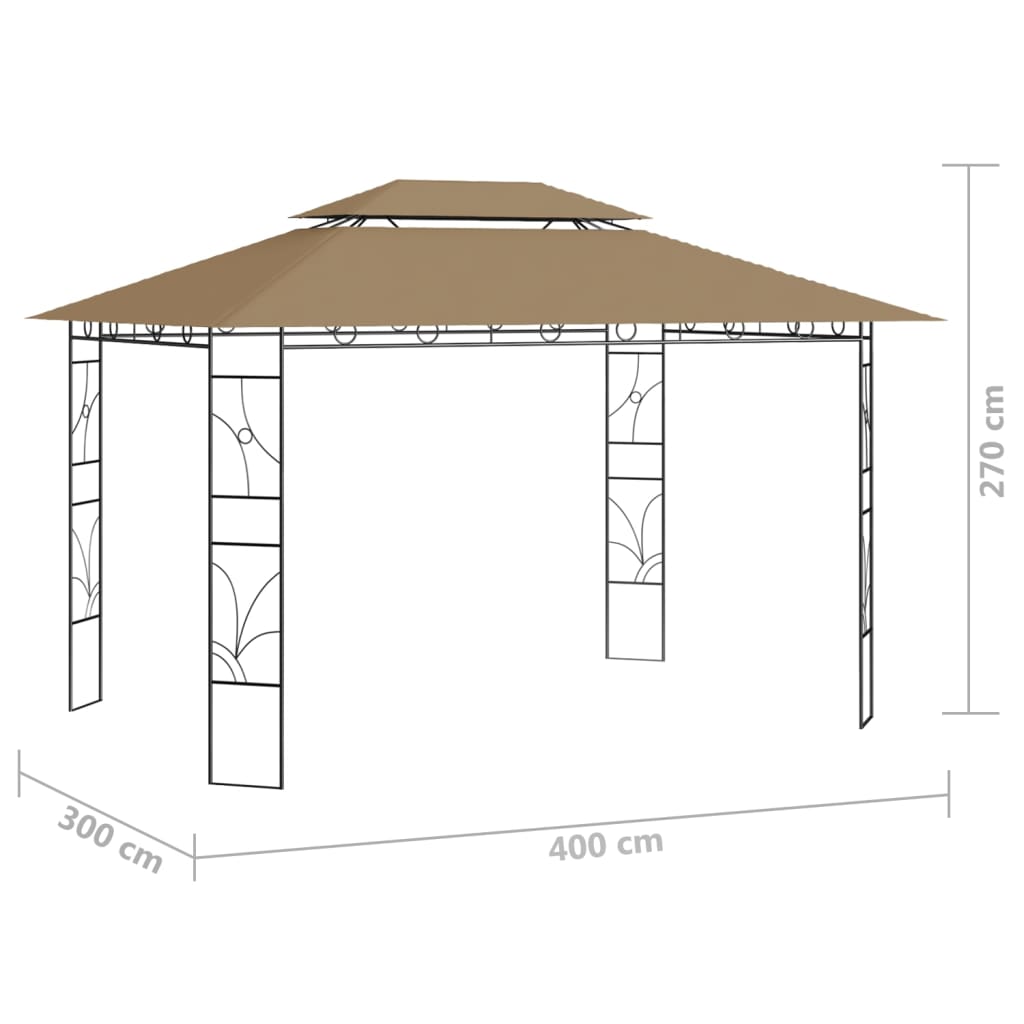 Sjenica 4 x 3 x 2,7 m smeđe-siva 160 g/m²