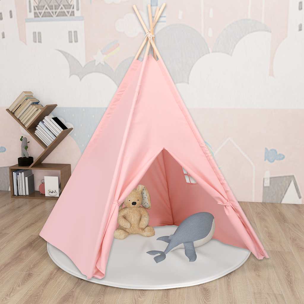 Dječji šator tipi od breskvine kore ružičasti 120x120x150 cm