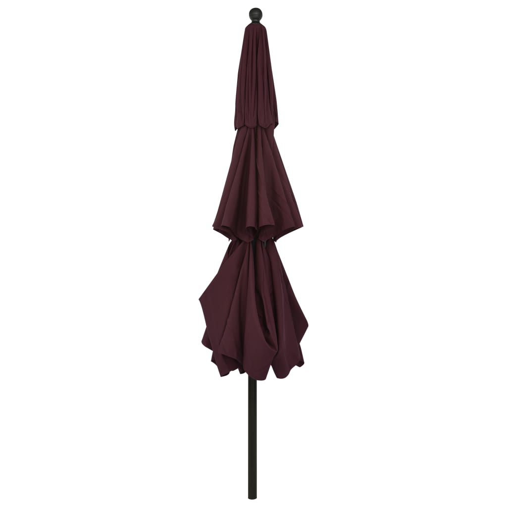 Vrtni suncobran s 3 razine i aluminijskim stupom 3,5 m bordo