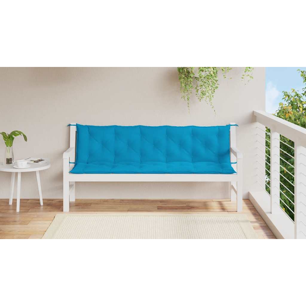 Jastuk za vrtnu klupu svjetloplavi 180x(50+50)x7 cm od tkanine