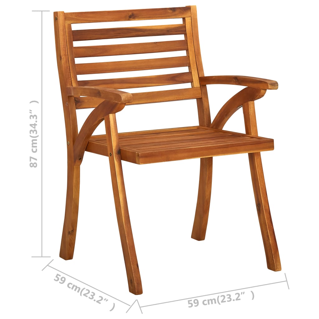 Vrtni blagovaonski set od 7 dijelova 150x90 cm masivno drvo akacije