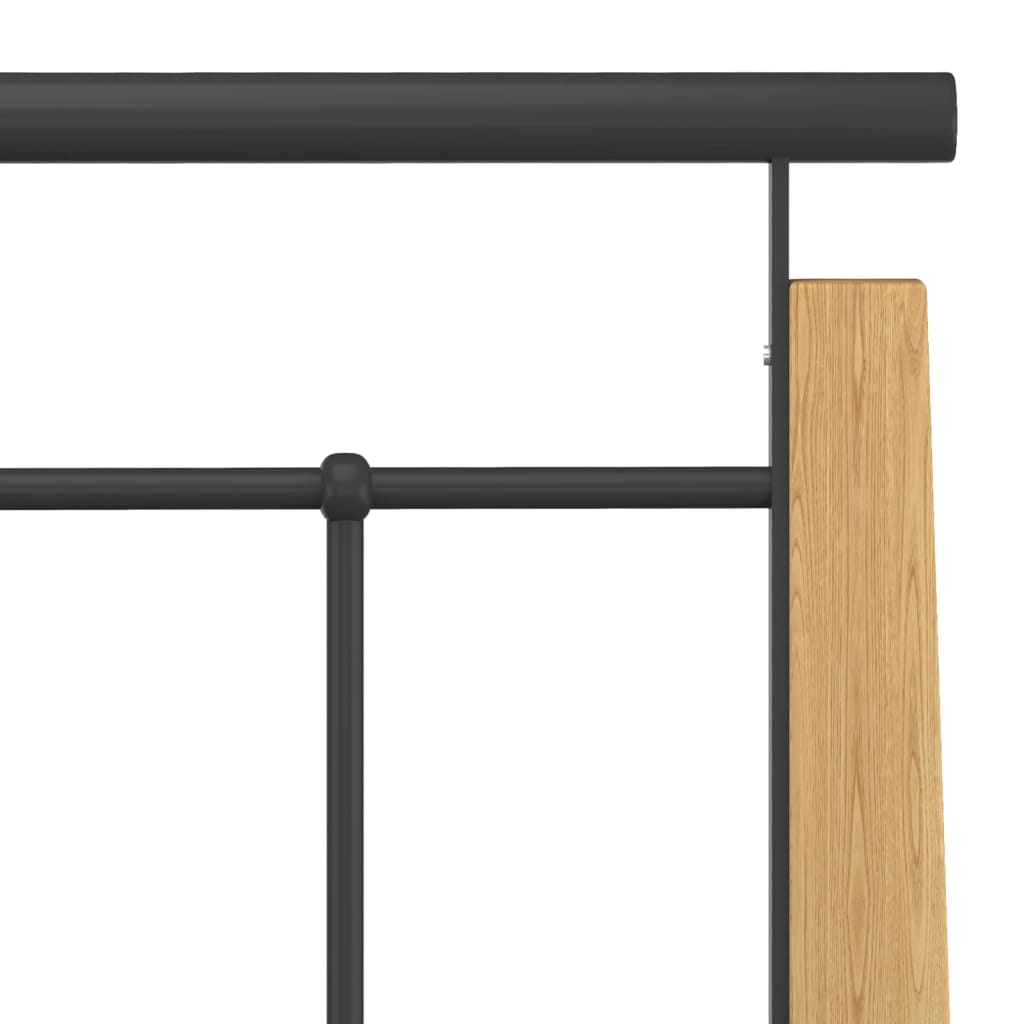 Okvir za krevet od metala i masivne hrastovine 100 x 200 cm