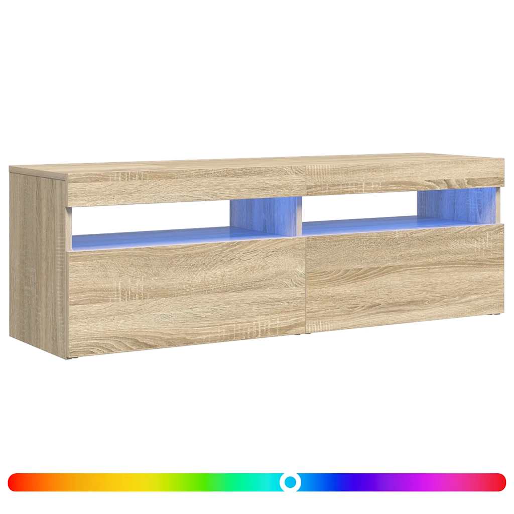 TV ormarić s LED svjetlima boja hrasta sonome 120x35x40 cm