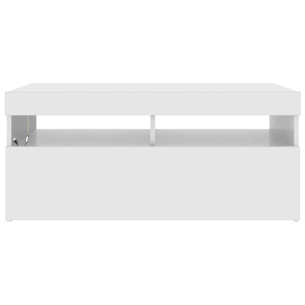 TV ormarić s LED svjetlima visoki sjaj bijeli 90x35x40 cm