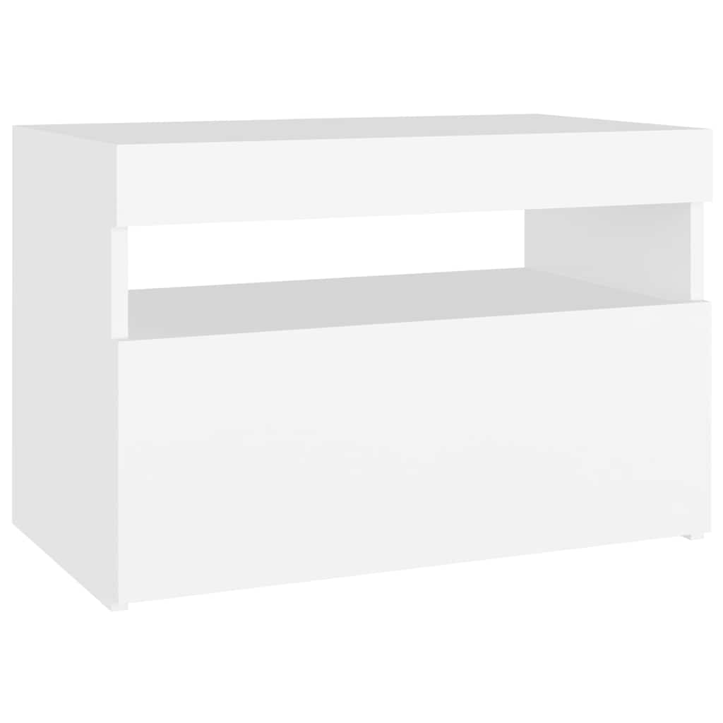 TV ormarić s LED svjetlima bijeli 60x35x40 cm