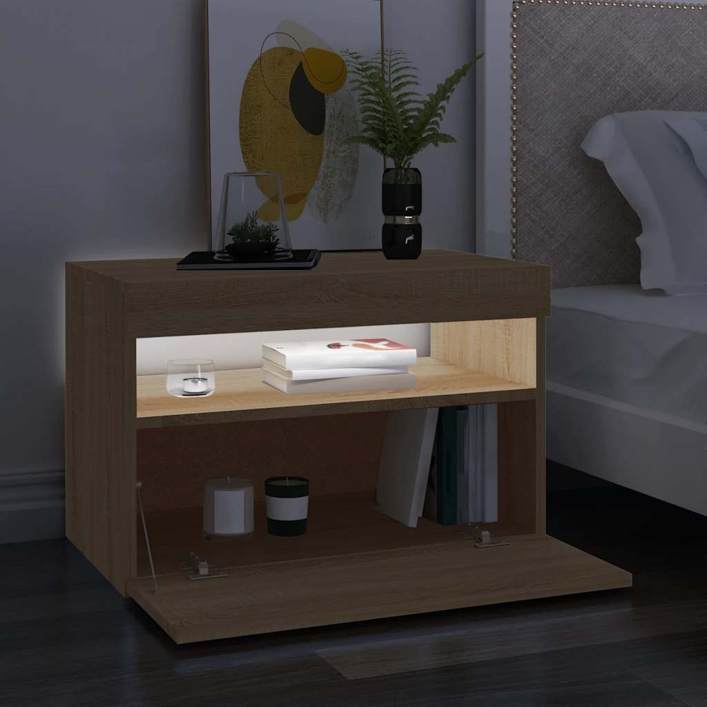 TV ormarić s LED svjetlima boja hrasta sonome 60x35x40 cm