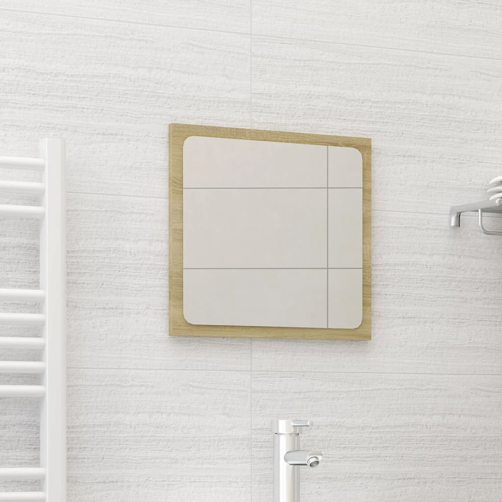 Kupaonsko ogledalo boja hrasta 40x1,5x37 cm konstruirano drvo