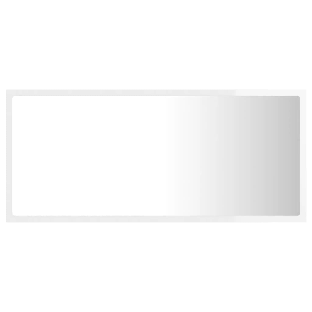 LED kupaonsko ogledalo visoki sjaj bijelo 90x8,5x37 cm akrilno