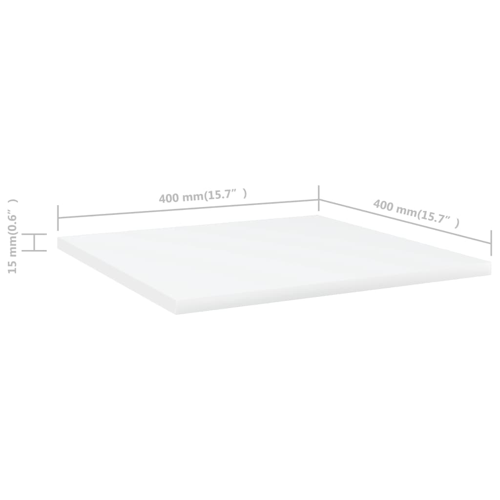 Police za knjige 4 kom bijele 40x40x1,5 cm konstruirano drvo