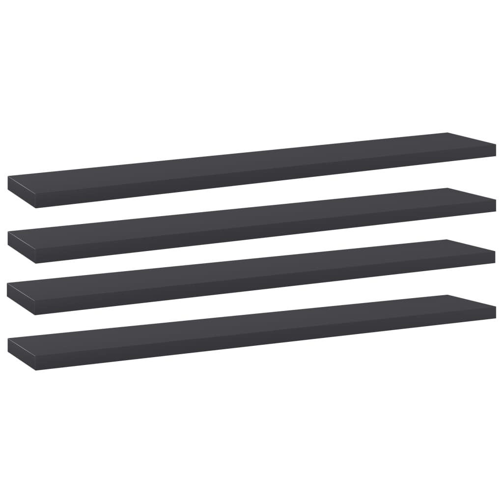 Police za knjige 4 kom sive 60 x 10 x 1,5 cm od iverice