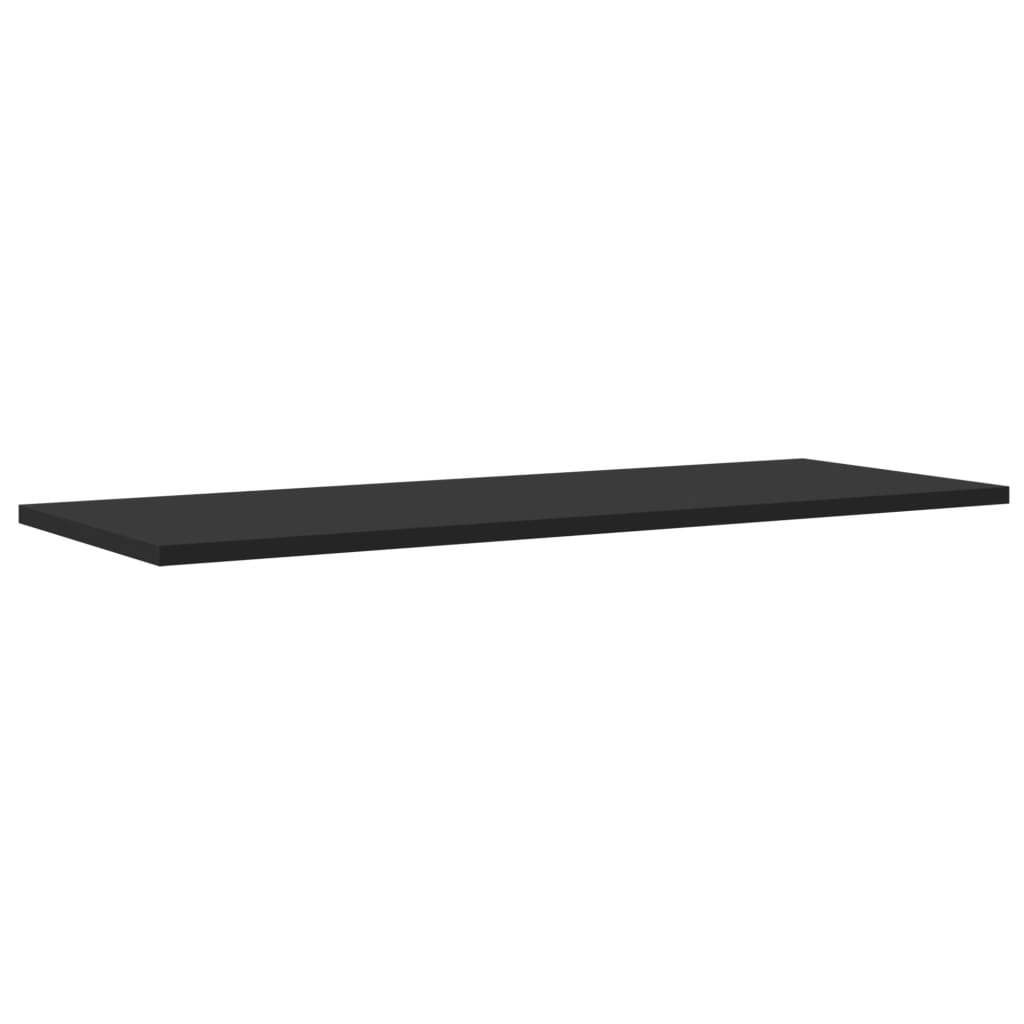 Police za knjige 4 kom crne 80 x 30 x 1,5 cm od iverice