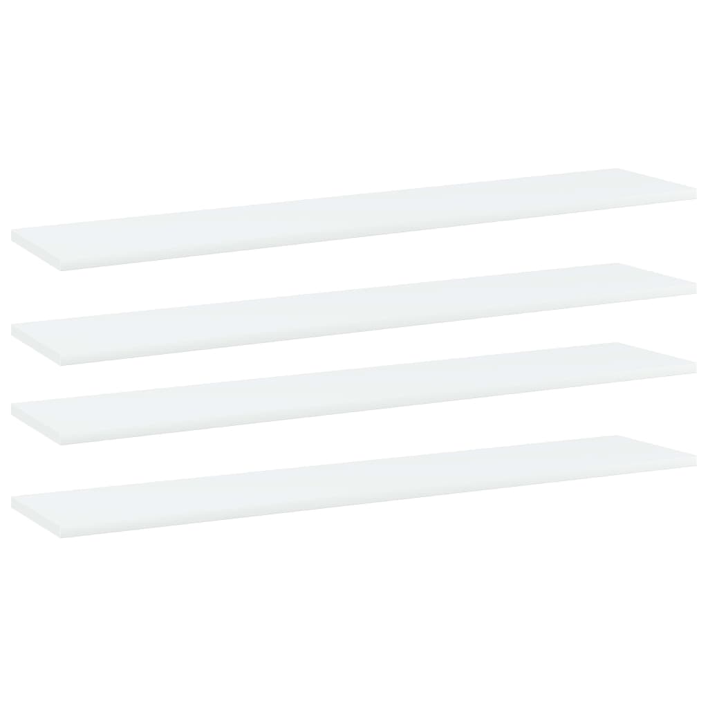 Police za knjige 4 kom bijele 100x20x1,5 cm konstruirano drvo