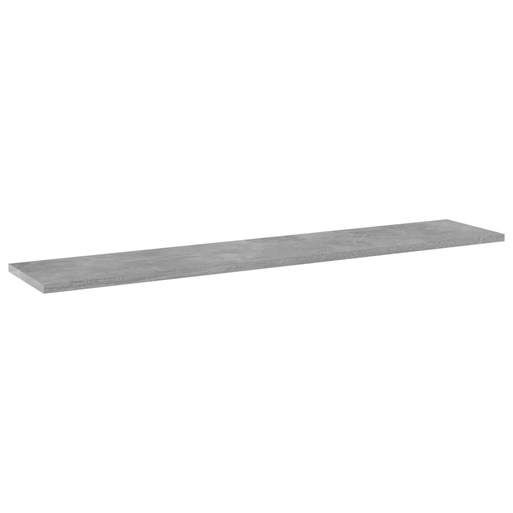 Police za knjige 4 kom siva boja betona 100x20x1,5 cm drvene