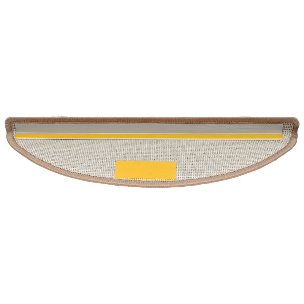 Prostirke za stepenice 10 kom 56x17x3 cm svijetlosmeđe poluokrugle