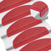 Prostirke za stepenice 10 kom 65x24x4 cm crvene poluokrugle velike