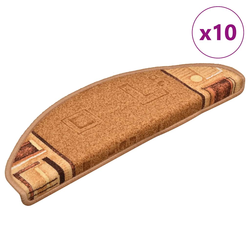Otirači za stepenice samoljepljivi 10 kom 65x21x4 cm bež