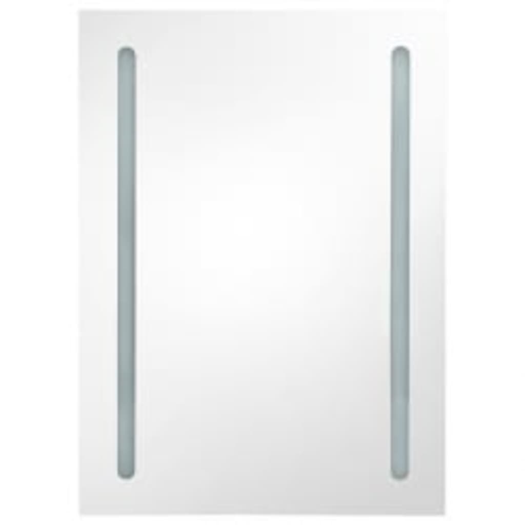 LED kupaonski ormarić s ogledalom sjajni crni 50 x 13 x 70 cm